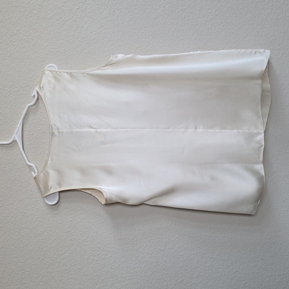 NWT Talbots Pure Silk Satin Cream Tiered Scoop Neck Layered Tank Top Petite Plus - Picture 5 of 7